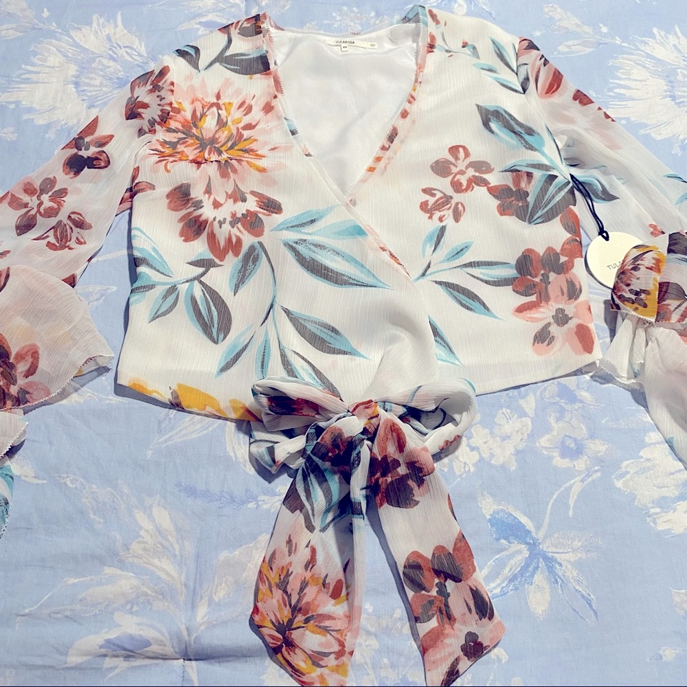 Ruffle Long-sleeve Blouse with Floral Print! 🌺